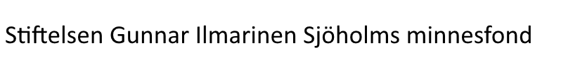 Stiftelsen Gunnar Ilmarinen Sjöholms minnesfond logo. Länk går till stiftelsens hemsida